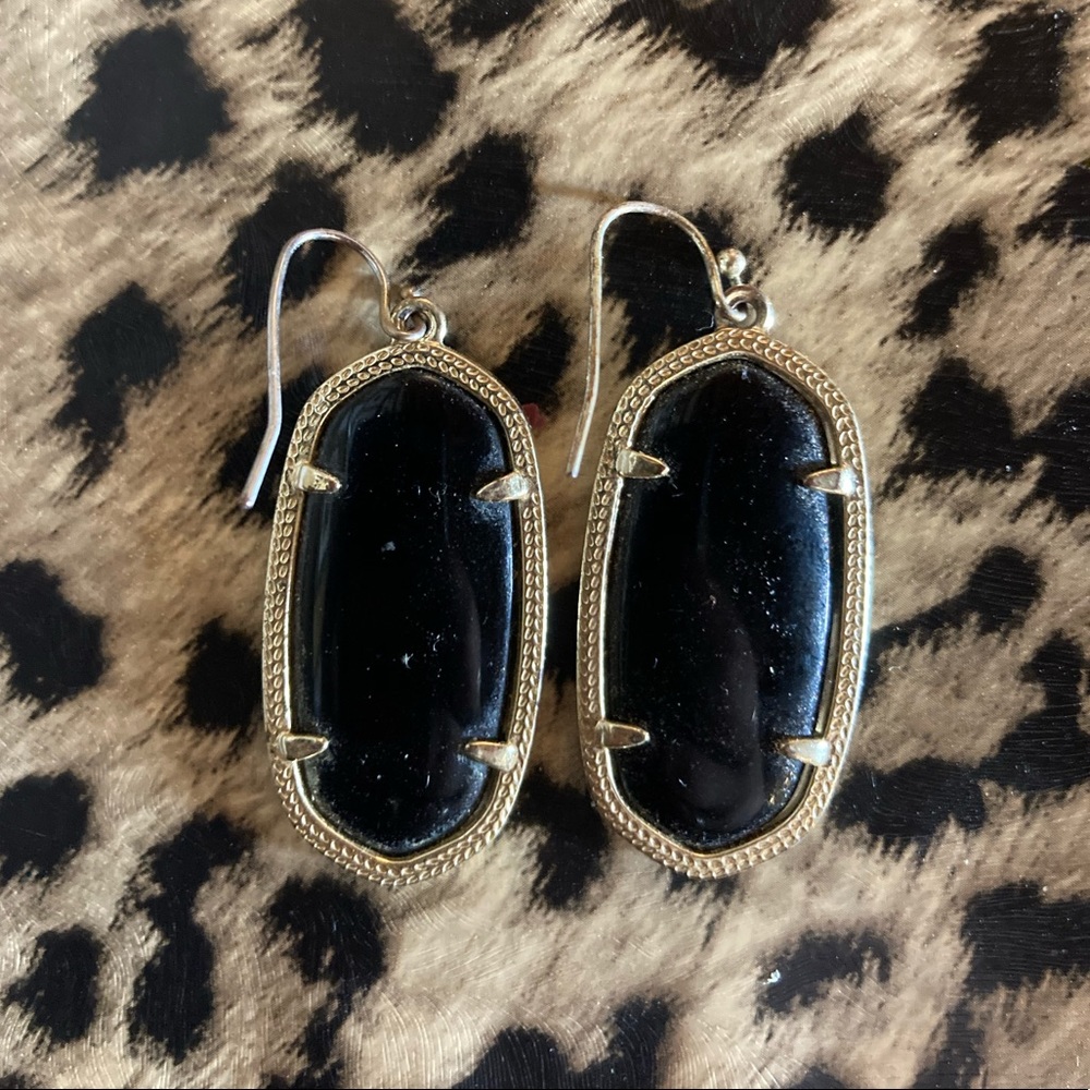 Kendra Scott Black Elle Earrings Gold